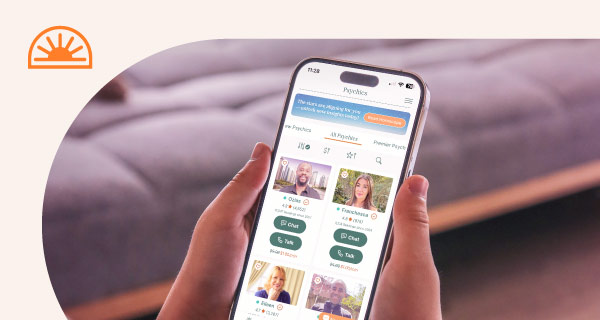 A person looking at psychics on their phone
